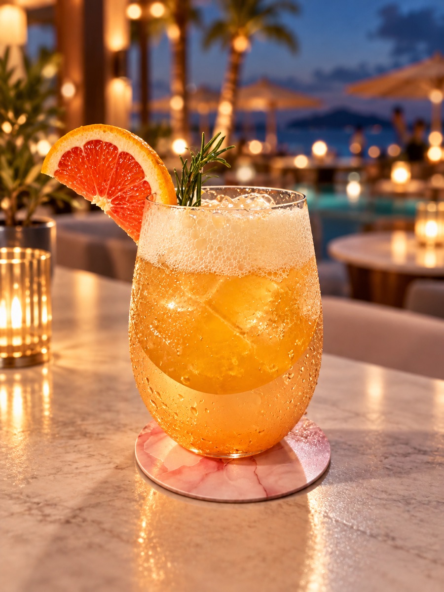 Beach Lemon Sour at golden hour